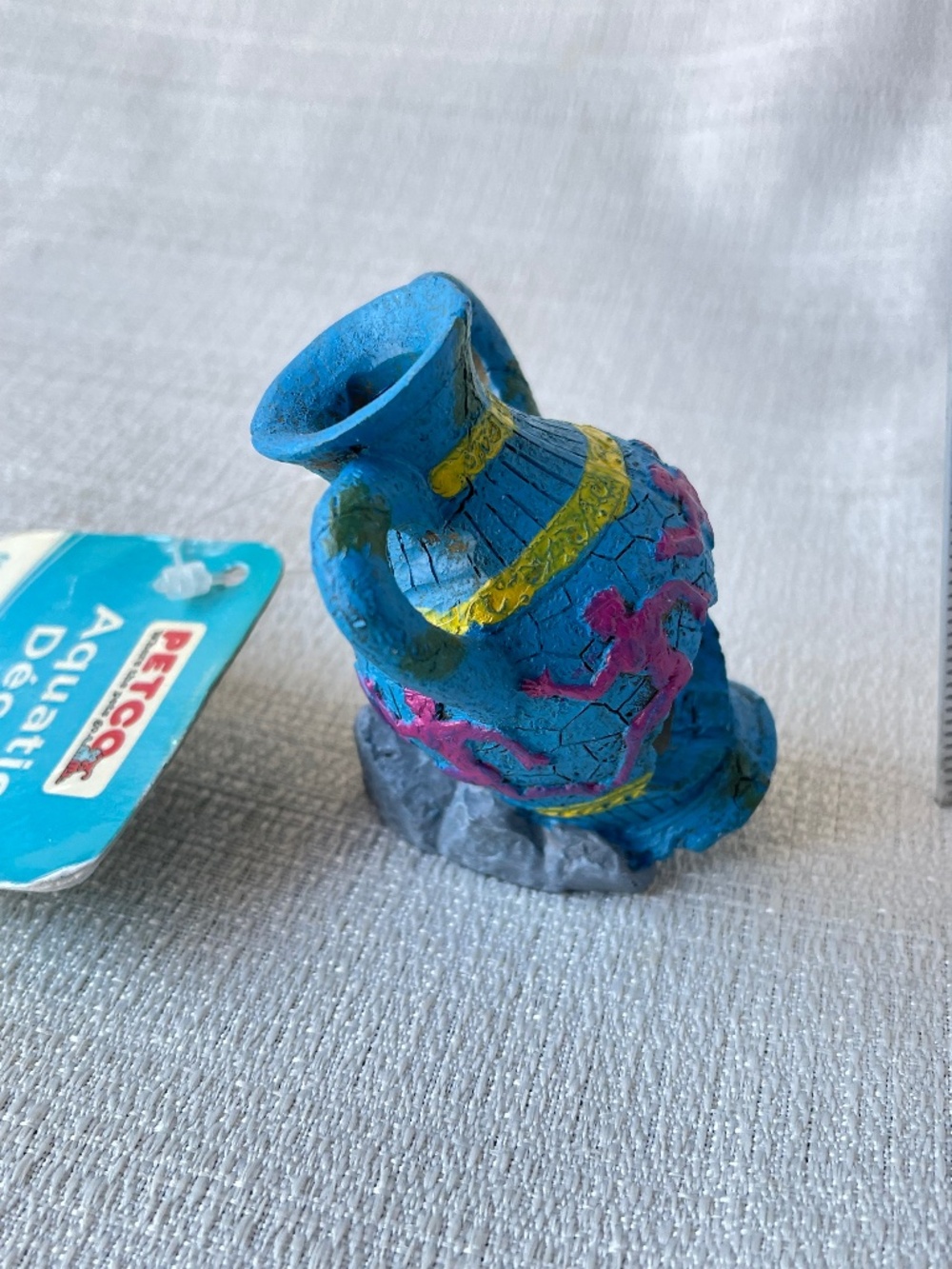 Blue Ceramic Amphora Aquarium Ornament For Fish Tank